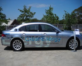The concept BMW hybrid hydrogen car is currently in Melbourne as part of its world tour.