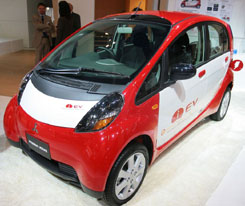 The Mitsubishi MiEV compact electric car, soon to be released in Japan.