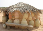 Simple solar passive principles at work in this traditional pottery hut.