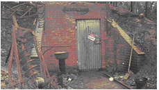 Shipping container, covered with earth, used as a fire bunker in the February 2009, fires in Melbourne.