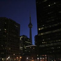 Toronto's famous skyline during Earth Hour 2008
