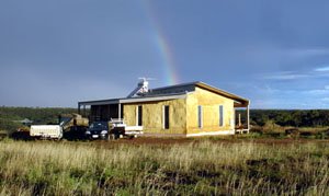 Almost finished strawbale house in Merrimu, outside of Melbourne, Australia.
