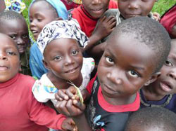 Happy children - the result of clean drinking water, through the efforts of the H2O Africa Foundation. 